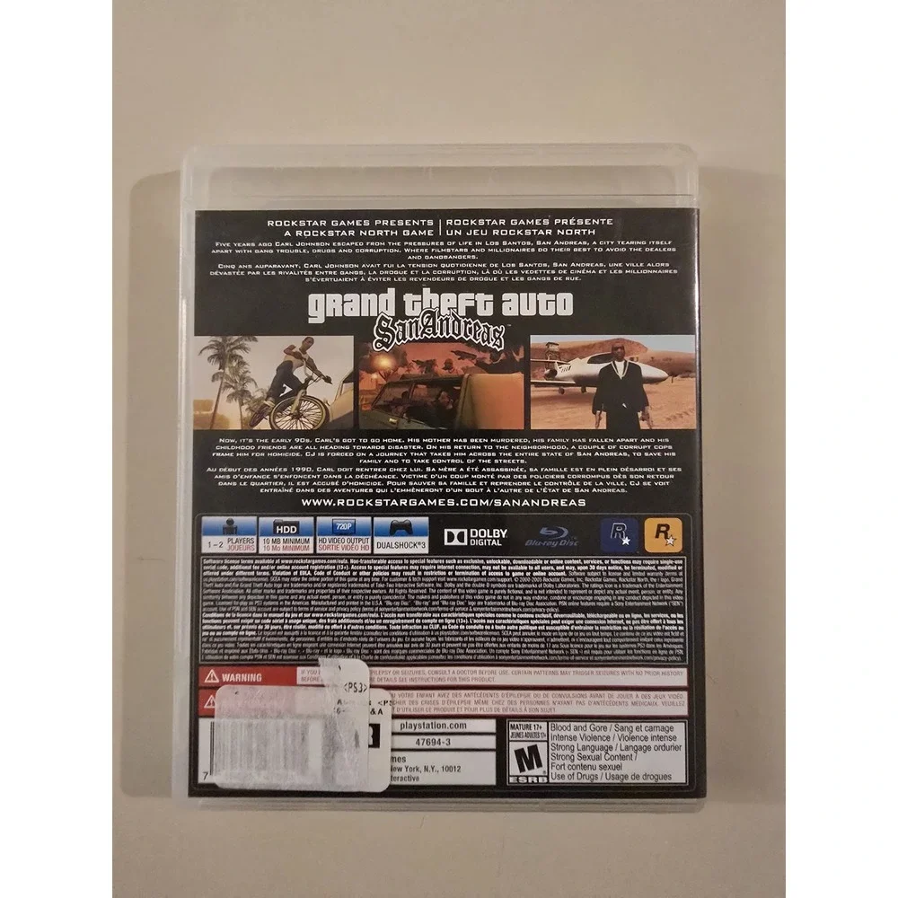 Grand Theft Auto San Andreas [Greatest Hits] (Sony PlayStation 3 PS3, 2015)